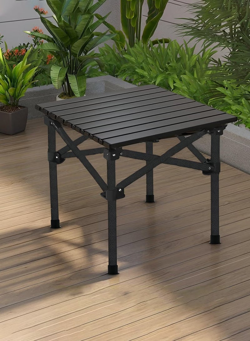 M-Smart 3-piece camping set | Portable Folding Camping Table with Carrying Bag Size 60x51x53cm, with 2 Folding Chairs with Metal Frame and Armrest - Black - Image 3